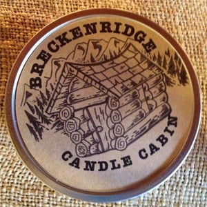 Candle Tin with Label from Breckenridge Candle Cabin