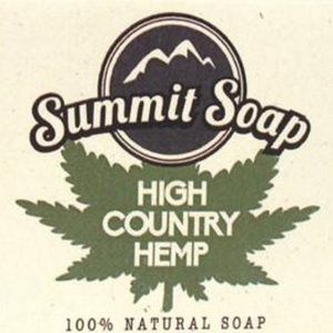 Label on a bar of Summit Soap High Country Hemp 100% natural soap